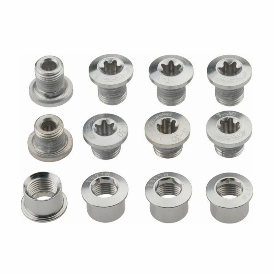 Misc Small Bike Parts | * Fsa Torx T-30 Alloy Road Triple Chainring Nut/Bolt Set Silver